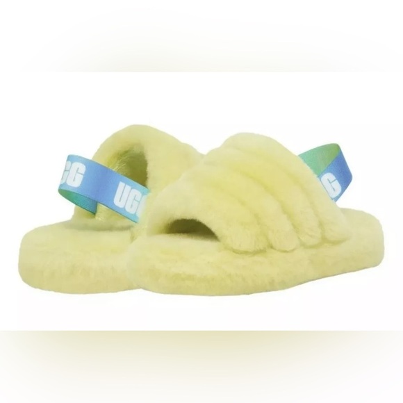 UGG Fluff Yeah Slide TD | NEW in BOX!!!💛🩵 - Picture 1 of 7